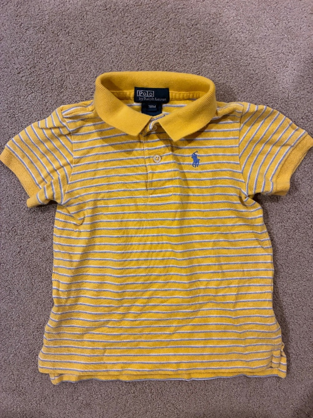 Polo Ralph Lauren child size 18M yellow blue striped